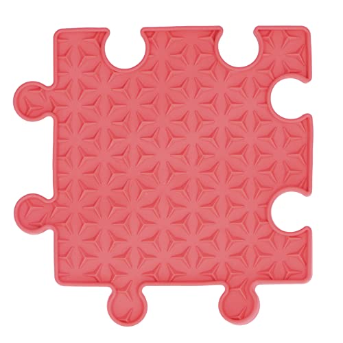 Qukaim Hunde Leckmatten Hund Lecken Pad, Slow Feeder Leckmatte, Sichere DIY Angstlinderung, Verlangsamung Fütterungsmatte für Haustiere Hunde Katzen, Rot von Qukaim