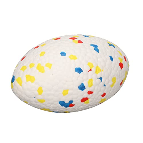 Qukaim Hunde-Rugby-Spielzeug, buntes Rugby-Spielzeug, bissfest, interaktives Kauspielzeug, Bälle, hohe Sprungkraft, schwimmende Hundespielzeugbälle zum Zähneknirschen, 10 cm Durchmesser Qukaim Hunde-Rugby-Spielzeug, buntes Rugby-Spielzeug, bissfest, interaktives Kauspielzeug, Bälle, hohe Sprungkraft, schwimmende Hundespielzeugbälle zum Zähneknirschen, 10 cm Durchmesser von Qukaim