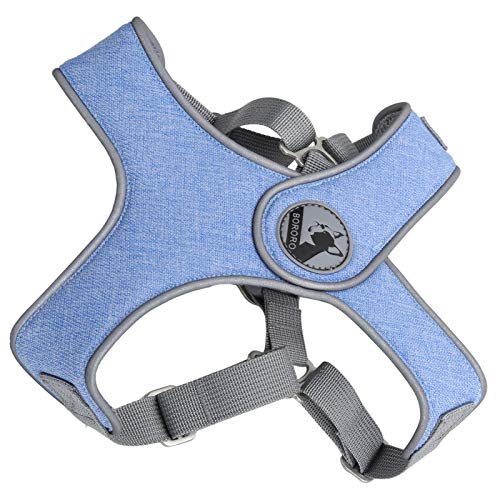 Qukaim Hundegeschirr, reflektierend, verstellbar, atmungsaktiv, für Spaziergänge im Freien, Mini-Teleskop-Nylon-Leine, Größe L, Blau Qukaim Hundegeschirr, reflektierend, verstellbar, atmungsaktiv, für Spaziergänge im Freien, Mini-Teleskop-Nylon-Leine, Größe L, Blau von Qukaim