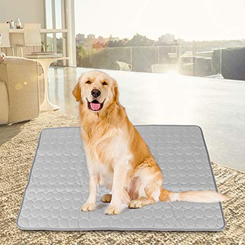 Qukaim Hundematte Sisal Hanf Weiß Haustier Tischbein Kratzbrett Sommer Baumwolle Hund Katze Atmungsaktive Matte Kühlende Isomatte 62 x 50 cm, Möbelschutz für Katzen und Hunde, Grau von Qukaim