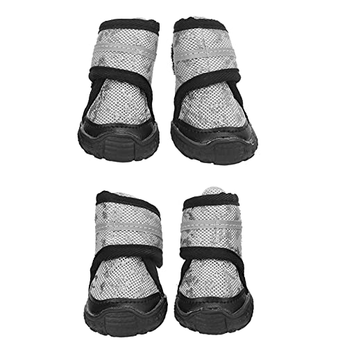 Qukaim Hundeschuhe, Haustierschuhe, verstellbar, rutschfest, für draußen, wasserdichte Hundeschuhe für kleine, mittelgroße und große Hunde, 6 cm, Grau Qukaim Hundeschuhe, Haustierschuhe, verstellbar, rutschfest, für draußen, wasserdichte Hundeschuhe für kleine, mittelgroße und große Hunde, 6 cm, Grau von Qukaim