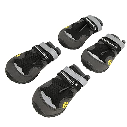 Qukaim Hundeschuhe mit reflektierenden Streifen, doppelseitiger dehnbarer Welpenschal für Angstlinderung bei kaltem Wetter, 45–55 cm, plus Hundestiefel, atmungsaktiv, reflektierend Qukaim Hundeschuhe mit reflektierenden Streifen, doppelseitiger dehnbarer Welpenschal für Angstlinderung bei kaltem Wetter, 45–55 cm, plus Hundestiefel, atmungsaktiv, reflektierend von Qukaim