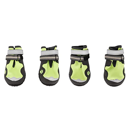 Qukaim Hundeschuhe mit reflektierenden Streifen, rutschfeste, verschleißfeste Haustierschuhe mit reflektierenden Streifen, atmungsaktive Hundeschuhe zum Wandern, Größe 5, verstellbares, rutschfestes von Qukaim