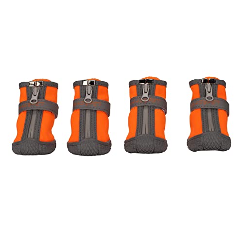 Qukaim Hundeschuhe mit weicher Sohle, wasserdichte atmungsaktive Haustierstiefel, reflektierende Wanderschuhe, rutschfestes, verschleißfestes Design, Größe 4 von Qukaim
