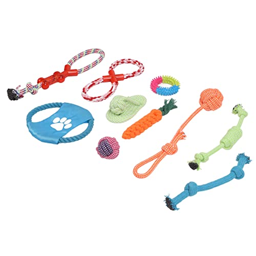 Qukaim Hundespielzeug-Set, 10 Stück, interaktives, buntes Kauspielzeug für mittelgroße und große Hunde, Zahnreinigungsseil, ideal zum Spielen und Kauen Qukaim Hundespielzeug-Set, 10 Stück, interaktives, buntes Kauspielzeug für mittelgroße und große Hunde, Zahnreinigungsseil, ideal zum Spielen und Kauen von Qukaim