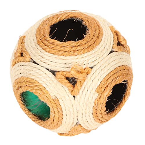 Qukaim Interaktiver Katzen-Sisalball, Sisal-Kratzball, interaktives Schleifkrallenspielzeug mit farbiger Feder, kratzfest, helle Farben, ideal für Katzen, 8 cm Durchmesser Qukaim Interaktiver Katzen-Sisalball, Sisal-Kratzball, interaktives Schleifkrallenspielzeug mit farbiger Feder, kratzfest, helle Farben, ideal für Katzen, 8 cm Durchmesser von Qukaim