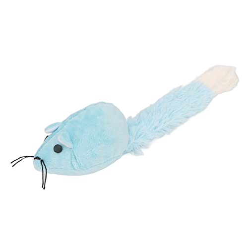 Qukaim Katze Katzenminze Spielzeug Katzenminze Plüschtier, Langschwanz Mausform, Interaktives Weiches Katze Plüschtier mit Katzenminze zum Spielen und Zahnreinigung, Blau von Qukaim