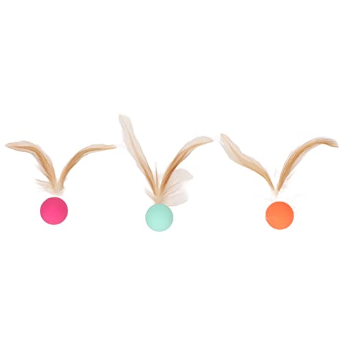 Qukaim Katzen-Hüpfball-Set, 3 Stück, interaktive, weiche, flexible Bälle mit Federn für Katzen und Kätzchen, lustiges Spielspielzeug, 6 cm Durchmesser Qukaim Katzen-Hüpfball-Set, 3 Stück, interaktive, weiche, flexible Bälle mit Federn für Katzen und Kätzchen, lustiges Spielspielzeug, 6 cm Durchmesser von Qukaim