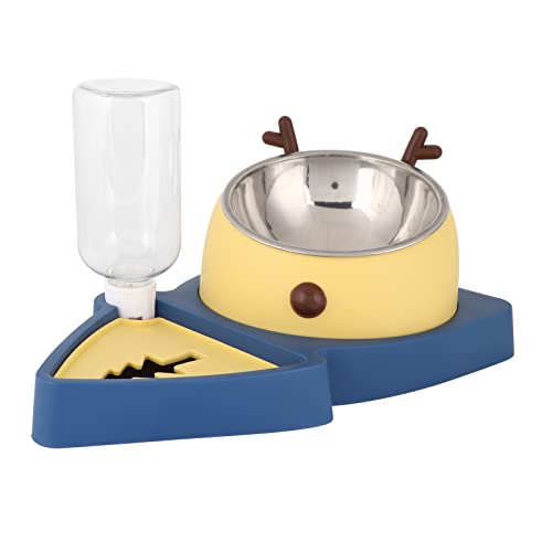 Qukaim Katzen-Hundenäpfe Haustierfutter-Futterspender und automatischer Wasserspender Set, abnehmbarer Edelstahlnapf für kleine mittelgroße Haustiere, Katzen-Hundenäpfe, Gelb und Blau Qukaim Katzen-Hundenäpfe Haustierfutter-Futterspender und automatischer Wasserspender Set, abnehmbarer Edelstahlnapf für kleine mittelgroße Haustiere, Katzen-Hundenäpfe, Gelb und Blau von Qukaim