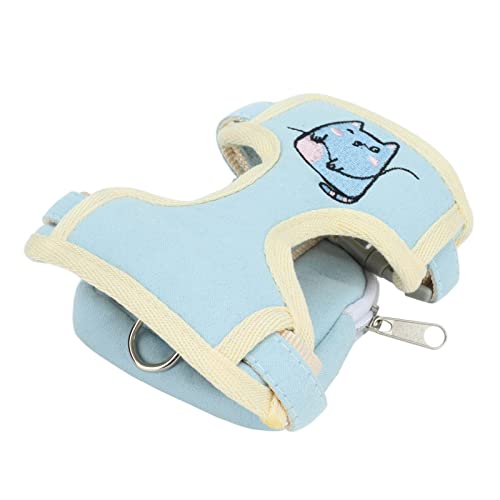 Qukaim Katzengeschirr, Tasche, Leine, Katzengeschirr, Leine, Set, atmungsaktiv, verstellbar, ausbruchsicher, Haustierweste, Gürtel mit 360-Grad-Schnalle und Snack-Tasche, Blau, Größe L Qukaim Katzengeschirr, Tasche, Leine, Katzengeschirr, Leine, Set, atmungsaktiv, verstellbar, ausbruchsicher, Haustierweste, Gürtel mit 360-Grad-Schnalle und Snack-Tasche, Blau, Größe L von Qukaim