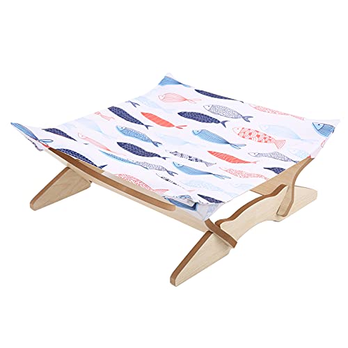 Qukaim Katzenhängemattenbett, Katzenhängemattenbett, abnehmbarer Holzrahmen, Hängebett für Kätzchen und Welpen, langlebiges Design, ideal für den Innenbereich, 60 x 40 x 30 cm Qukaim Katzenhängemattenbett, Katzenhängemattenbett, abnehmbarer Holzrahmen, Hängebett für Kätzchen und Welpen, langlebiges Design, ideal für den Innenbereich, 60 x 40 x 30 cm von Qukaim