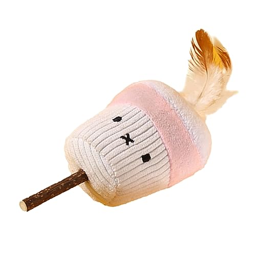 Qukaim Katzenkauspielzeug, interaktives Katzenkauspielzeug mit Katzenminze, weiche Eiscreme-Form, Zähneknirschen und Reinigen, inklusive Feder, 20,3 x 12,7 cm, Grau mit Gelb Qukaim Katzenkauspielzeug, interaktives Katzenkauspielzeug mit Katzenminze, weiche Eiscreme-Form, Zähneknirschen und Reinigen, inklusive Feder, 20,3 x 12,7 cm, Grau mit Gelb von Qukaim