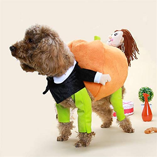 Qukaim Katzenkleidung, Baumwolle, lustiges 3D-Kürbis-Haustierkostüm, Halloween-Party, Cosplay, Kleidung für Hund und Katze, Größe S, leicht, einfach zu tragen von Qukaim