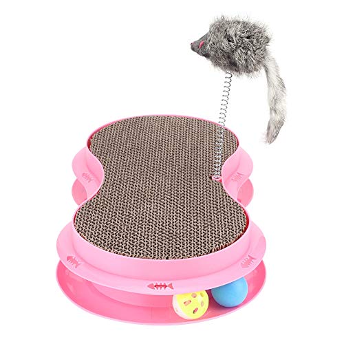 Qukaim Katzenkratzpad Katzenkratzbrett, Wellpapier Kratzpad Spielzeug mit Katzenminze, Glockenball, Langlebiges Design für Kätzchen und Katzen, Rosa Qukaim Katzenkratzpad Katzenkratzbrett, Wellpapier Kratzpad Spielzeug mit Katzenminze, Glockenball, Langlebiges Design für Kätzchen und Katzen, Rosa von Qukaim