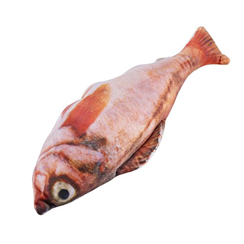 Qukaim Katzenspielspielzeug Haustier Kätzchen Spielzeug, Katzenminze Gefüllte Simulation Fisch für Katze Kauen und Spielen, Roter Steinfisch, 25 cm lang, ideal für interaktives Spielen und Kauen, Qukaim Katzenspielspielzeug Haustier Kätzchen Spielzeug, Katzenminze Gefüllte Simulation Fisch für Katze Kauen und Spielen, Roter Steinfisch, 25 cm lang, ideal für interaktives Spielen und Kauen, von Qukaim