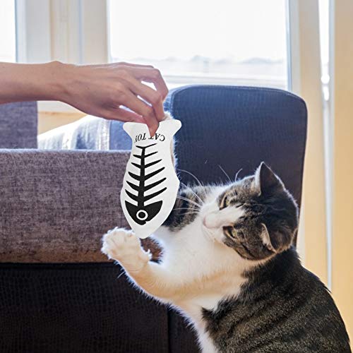 Qukaim Katzenspielzeug, 5 Stück, Segeltuch, Simulation, Fischform, interaktives Spielzeug mit Katzenminze für Katzen, ansprechendes Haustierspielzeug zum Spielen, ideal für Indoor-Katzen von Qukaim