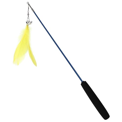 Qukaim Katzenspielzeug Zauberstab Katzenstab Spielzeug mit Glocken, Teleskop-Federstab für Indoor-Katzen, Interaktiver Spielstab mit Federn, 50 cm lang, Gelb Qukaim Katzenspielzeug Zauberstab Katzenstab Spielzeug mit Glocken, Teleskop-Federstab für Indoor-Katzen, Interaktiver Spielstab mit Federn, 50 cm lang, Gelb von Qukaim