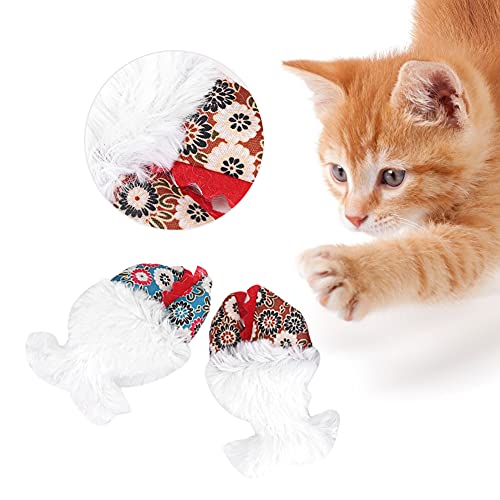 Qukaim Katzenspielzeug mit Katzenminze, 6 Stück, Fischform, Plüsch-Kauspielzeug, saubere Zähne mit Katzenminze, weiches Haustier-Kauspielzeug für Katzen, ideal zum Kauen und Spielen, verschiedene von Qukaim