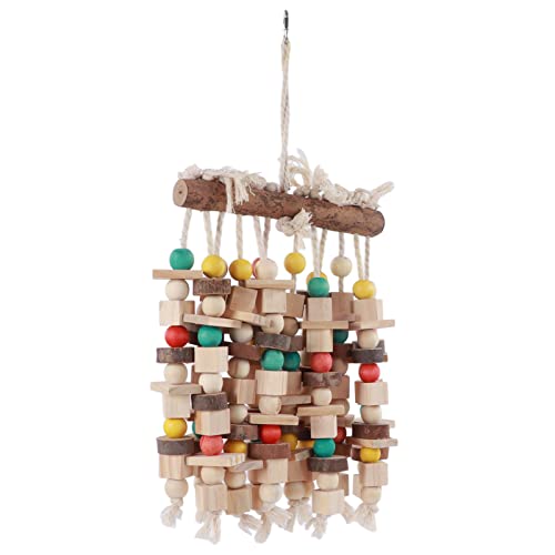 Qukaim Kauspielzeug für Papageien, Holz, mehrfarbig, zum Aufhängen, großes Vogelbeiß-Kletterspielzeug für Aras, geeignet für große Vögel, Vogelkäfig-Spielzeug Qukaim Kauspielzeug für Papageien, Holz, mehrfarbig, zum Aufhängen, großes Vogelbeiß-Kletterspielzeug für Aras, geeignet für große Vögel, Vogelkäfig-Spielzeug von Qukaim