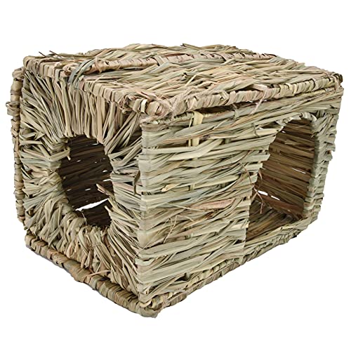 Qukaim Klappbarer Kaninchenstall Faltbarer Kaninchenkäfig Bequemes Haustierhaus mit gewebtem Gras-Tunnel Kleintierhütte für Kaninchen, 43 x 28 x 33 cm, ideal für den Innen- und Außenbereich Qukaim Klappbarer Kaninchenstall Faltbarer Kaninchenkäfig Bequemes Haustierhaus mit gewebtem Gras-Tunnel Kleintierhütte für Kaninchen, 43 x 28 x 33 cm, ideal für den Innen- und Außenbereich von Qukaim