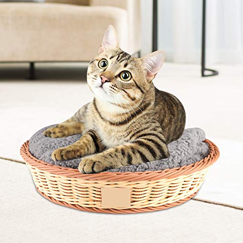 Qukaim Kleine Größe Hundenest Rund PP Bequemes Haustiernest Kleine Größe Hund Katzenbett mit Wolldecke, Vier Jahreszeiten Design für Hunde und Katzen, Ideal für den Innenbereich, 40cm Durchmesser Qukaim Kleine Größe Hundenest Rund PP Bequemes Haustiernest Kleine Größe Hund Katzenbett mit Wolldecke, Vier Jahreszeiten Design für Hunde und Katzen, Ideal für den Innenbereich, 40cm Durchmesser von Qukaim
