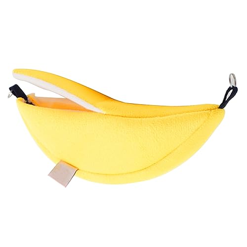 Qukaim Kleine Haustier Hängematte Bett, Weich Bequem Warm Hängematte für Meerschweinchen und Ratten, Grün Banane Design, Ideal für Herbst und Winter, 40 x 30 cm von Qukaim