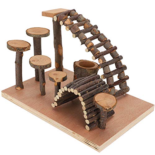 Qukaim Kleine Haustier-Kletterleiter aus Holz, Fitn, Kauspielzeug für Hamster, große Größe, Hamster-Spielplatz, Haustierbedarf Qukaim Kleine Haustier-Kletterleiter aus Holz, Fitn, Kauspielzeug für Hamster, große Größe, Hamster-Spielplatz, Haustierbedarf von Qukaim