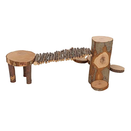 Qukaim Kleine Haustier Spielzeug Set, Hamster Kauspielzeug mit Zähnen Schleifen Tunnel, Grasseil, Rattanball, Glockenwalze, Holzplattform, Kaninchen Luffa Karotte Spielzeug, 10 Stück von Qukaim