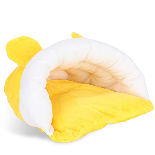 Qukaim Kleines Haustier-Schlafnest aus dicker Baumwolle, Hamsternest, niedliches Schlafbetthaus für kleine Haustiere, ideal für Zuckergleiter und Eichhörnchen, Gelb Qukaim Kleines Haustier-Schlafnest aus dicker Baumwolle, Hamsternest, niedliches Schlafbetthaus für kleine Haustiere, ideal für Zuckergleiter und Eichhörnchen, Gelb von Qukaim