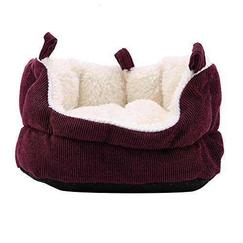 Qukaim Kleintier-Winter-warmes Betthaus, waschbares Haustiernest Sofa, quadratisches Hängebett für Hamster, Meerschweinchen, Kaninchen, 30 x 30 cm, gemütliches warmes Haustier-Hängehaus von Qukaim