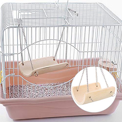 Qukaim Kleintiere Hamster Holz Schaukel Lustiges Hängespielzeug für Käfig Haustier Schaukel Hamster Schaukel Haustier Spielzeug 15x10cm Ideal für Hamster und Kleine Haustiere von Qukaim