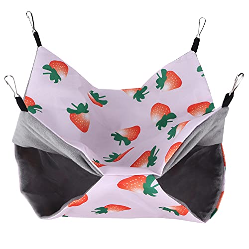 Qukaim Kleintierhängematten Haustier Hamster Hängematte, Doppelseitige Etagenbett Hängematte für kleine Haustiere, geeignet für Papageien, Kaninchen, Mäuse und Eichhörnchen, Sommerdesign Qukaim Kleintierhängematten Haustier Hamster Hängematte, Doppelseitige Etagenbett Hängematte für kleine Haustiere, geeignet für Papageien, Kaninchen, Mäuse und Eichhörnchen, Sommerdesign von Qukaim