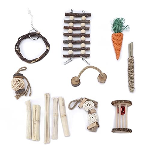 Qukaim Kletterleiter Holz für Hamster Kleintier Kauspielzeug Set Hamster Spielplatz Plattform Rampe Sichere Molar Spielzeug für Mäuse Zwerghamster Meerschweinchen 30cm Lang Qukaim Kletterleiter Holz für Hamster Kleintier Kauspielzeug Set Hamster Spielplatz Plattform Rampe Sichere Molar Spielzeug für Mäuse Zwerghamster Meerschweinchen 30cm Lang von Qukaim