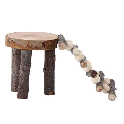 Qukaim Kletterleiter aus Holz für Hamster Hamster Plattformrampe Spielzeug für Kleintiere Kletterbrücke 30cm lang ideal für Zwerghamster und Mäuse von Qukaim