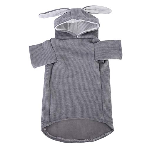 Qukaim Kostüm für kleine Hunde, Kaninchenohren, mit Kapuze für Herbst und Winter, grau, Größe M, inklusive Spitzenschal und Haarschmuck Qukaim Kostüm für kleine Hunde, Kaninchenohren, mit Kapuze für Herbst und Winter, grau, Größe M, inklusive Spitzenschal und Haarschmuck von Qukaim