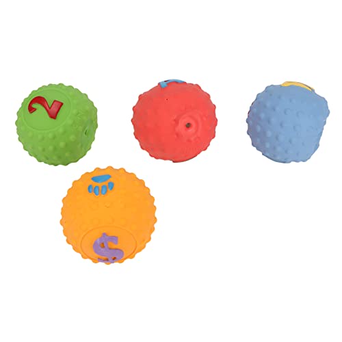 Qukaim Latex Hundekauball Latex Hundeball Spielzeug, 4 Pack, Quietschendes interaktives Kauen Apportierspielzeug mit lustigem Muster für kleine mittelgroße Haustiere, ideal für Spielzeit und Qukaim Latex Hundekauball Latex Hundeball Spielzeug, 4 Pack, Quietschendes interaktives Kauen Apportierspielzeug mit lustigem Muster für kleine mittelgroße Haustiere, ideal für Spielzeit und von Qukaim