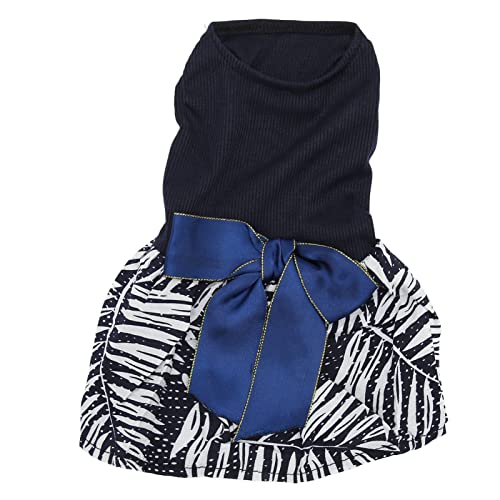 Qukaim Niedliches Hundekleid für kleine Hunde und Katzen, bequemes Hundekleid mit Schleife für kleine Hunde und Katzen, Frühling Sommer XS, niedliche Welpenbekleidung, zartes Muster von Qukaim