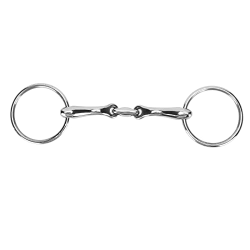 Qukaim O-Ring-Pferde-Bits, flexible Verbindung, polierter Edelstahl, Pferdemundgebiss für Pferderennen-Training, Trensen-Design, 12,7 cm, Konstruktion von Qukaim
