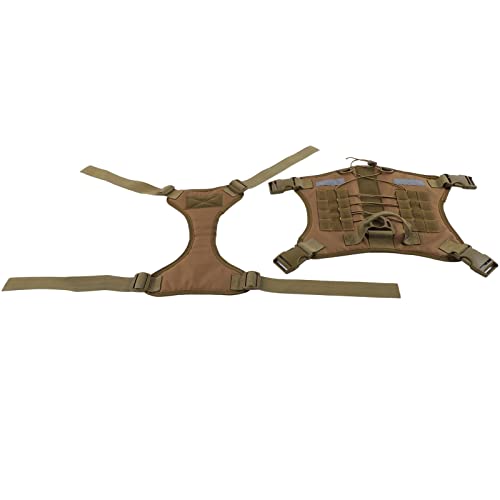 Qukaim Outdoor Hundegeschirr Outdoor Hundegeschirr, XL Arbeitshundeweste, abnehmbares Haustierzubehör, Polyester-Tuch, Khaki, ideal für Outdoor-Aktivitäten von Qukaim