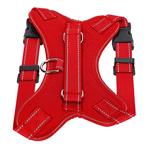Qukaim Oxford Cloth Dog Harness Reflective Adjustable Dog Harness Oxford Cloth Pet Chest Strap Vest, Breathable Design for Dog Walking, Massage Feature, Size S, Red Qukaim Oxford Cloth Dog Harness Reflective Adjustable Dog Harness Oxford Cloth Pet Chest Strap Vest, Breathable Design for Dog Walking, Massage Feature, Size S, Red von Qukaim