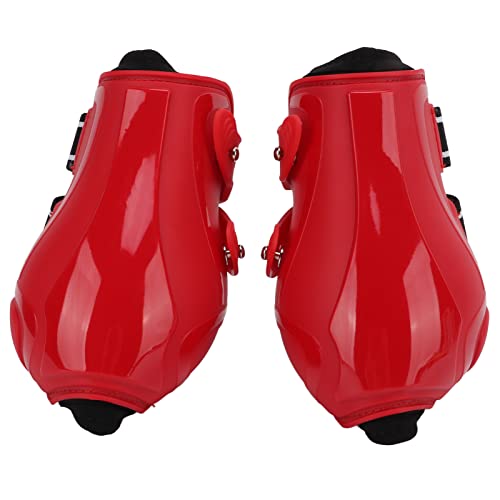 Qukaim PU Horse Legguard Beinschoner Set, verdickte Leggings mit weichem Futter, Hindernisbeinschutz Stiefel für Pferde, Rot XL, Pferdebedarf von Qukaim