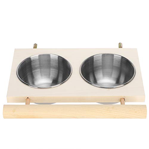 Qukaim Papagei Futternapf Acryl Vogelfutterbox Dreieck Saugnapf Vogelfutterspender mit Ständer Edelstahl Doppelnapf für Papageien Outdoor Fütterung Accory, Haustierbedarf von Qukaim