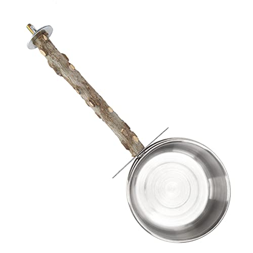 Qukaim Papageien-Futterbecher mit Halter, Papageien, Edelstahl-Futterbecher mit Klemmhalter, 2 Stück, Vogel-Wasser-Futternapf, geeignet für Vogelkäfige und Volieren, 473 ml Fassungsvermögen von Qukaim