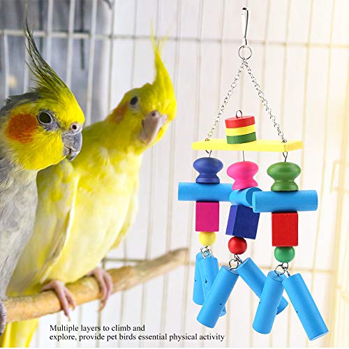 Qukaim Papageienspielzeug, Vogelkauspielzeug, Papageienkäfig, Hängematten-Schaukel, hängendes Kauspielzeug für Vögel, bunt und ansprechend, geeignet für Papageien und kleine Vögel von Qukaim