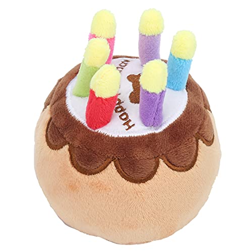 Qukaim Pet Birthday Candle Cake Toy Corgi Ass Plush Squeaky Toy, Funny Dog Chew Toy with Squeaker, Cupcake Shaped Pet Birthday Candle Cake Toy for Small and Medium Dogs, 25.4 cmx20.3 cm von Qukaim
