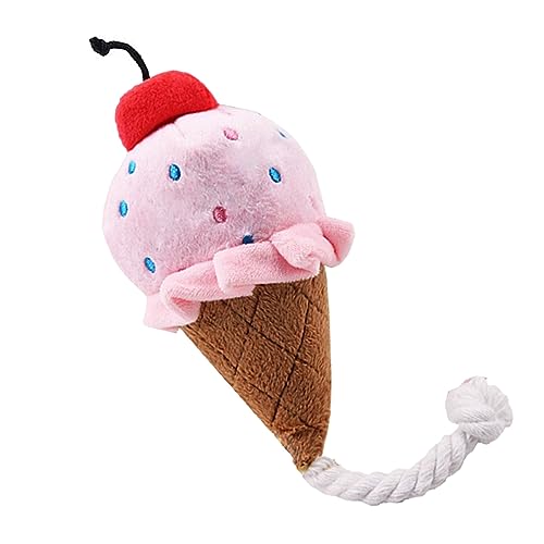 Qukaim Pet Biting Toy Plush Ice Cream Pet Chewing Toy, Soft Plush Biting Toy for Dogs, Anxiety Reduction Interactive Tething Toy, Pink Qukaim Pet Biting Toy Plush Ice Cream Pet Chewing Toy, Soft Plush Biting Toy for Dogs, Anxiety Reduction Interactive Tething Toy, Pink von Qukaim