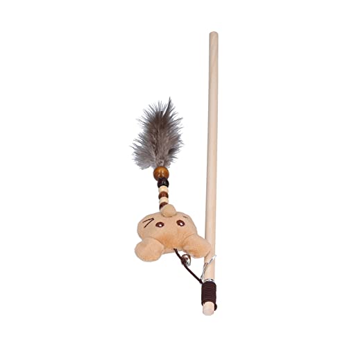 Qukaim Pet Cat Catcher Spielzeug Holzstange Lustiger Katzenstab, Interaktives Federspielzeug mit Glocken, Niedlicher Cartoon-Maus-Plüsch, ansprechendes Haustier-Katzenfänger-Spielzeug zum Spielen, Qukaim Pet Cat Catcher Spielzeug Holzstange Lustiger Katzenstab, Interaktives Federspielzeug mit Glocken, Niedlicher Cartoon-Maus-Plüsch, ansprechendes Haustier-Katzenfänger-Spielzeug zum Spielen, von Qukaim