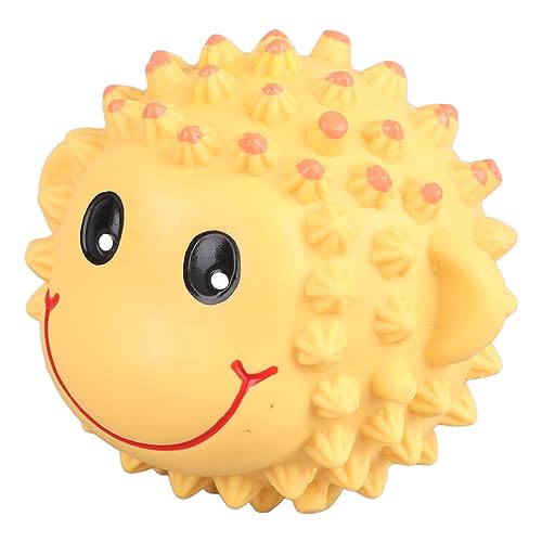 Qukaim Pet Chewing Ball Quietschender Hundespielzeug Bälle, Latex Interaktiver Kauball für Katzen und Hunde, Bissfest, Zahnreinigung, Tierform, 5,1 cm, Grün von Qukaim