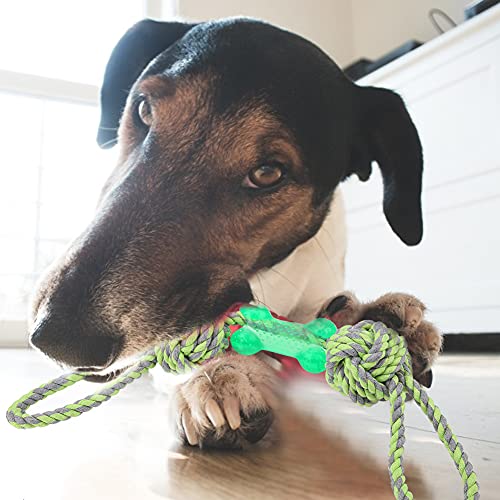 Qukaim Pet Dog Toy Large Pet Dog Puppy Braided Ball Chew Rope Toy, Tug Knots for Chewing and Teeth Cleaning, Green Qukaim Pet Dog Toy Large Pet Dog Puppy Braided Ball Chew Rope Toy, Tug Knots for Chewing and Teeth Cleaning, Green von Qukaim