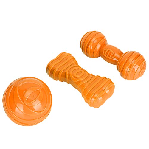 Qukaim Pet Interactive Toy Pet Ball Dog Barbell TPR Bone Grinding Teeth Chew Toy, Interactive Dog Training Toy, Orange Durable TPR Material, Suitable for All Dog Sizes Qukaim Pet Interactive Toy Pet Ball Dog Barbell TPR Bone Grinding Teeth Chew Toy, Interactive Dog Training Toy, Orange Durable TPR Material, Suitable for All Dog Sizes von Qukaim